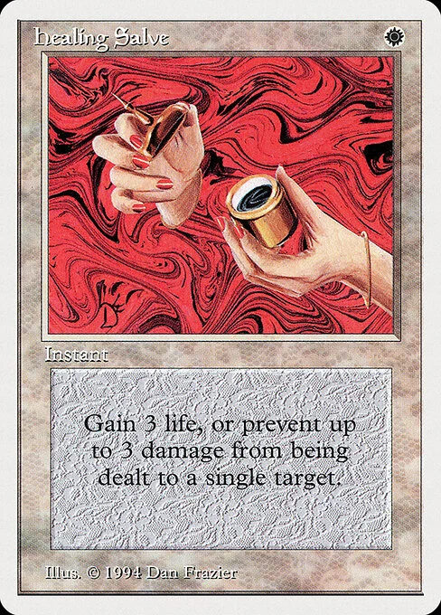 Healing Salve, carta Magic di tipo Instant illustrata da Dan Frazier