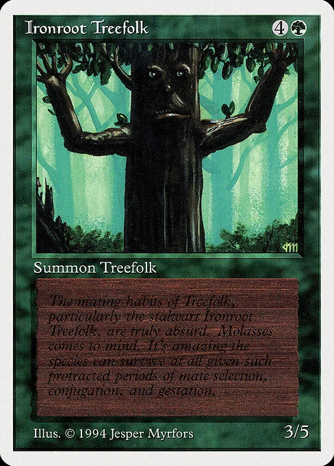 Ironroot Treefolk, carta Magic di tipo Creature — Treefolk illustrata da Jesper Myrfors