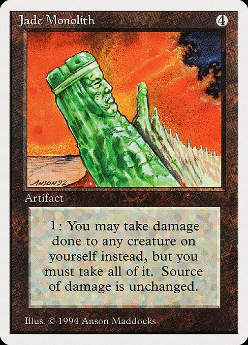 Jade Monolith, carta Magic di tipo Artifact illustrata da Anson Maddocks