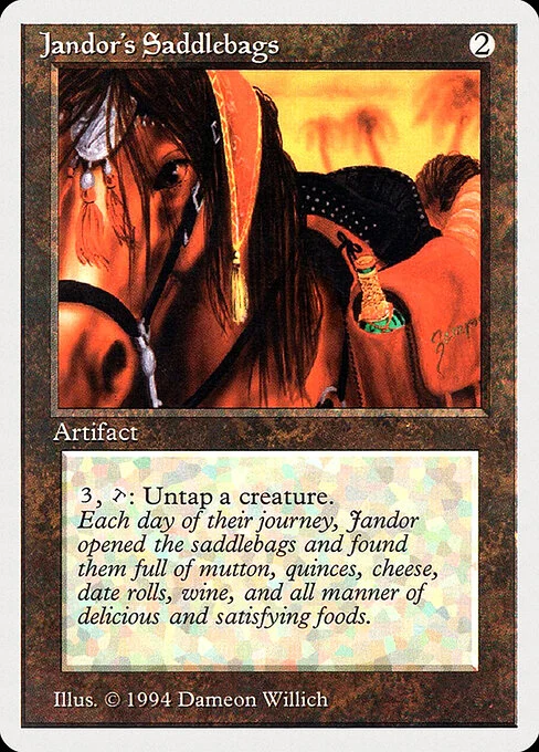 Jandor's Saddlebags, carta Magic di tipo Artifact illustrata da Dameon Willich