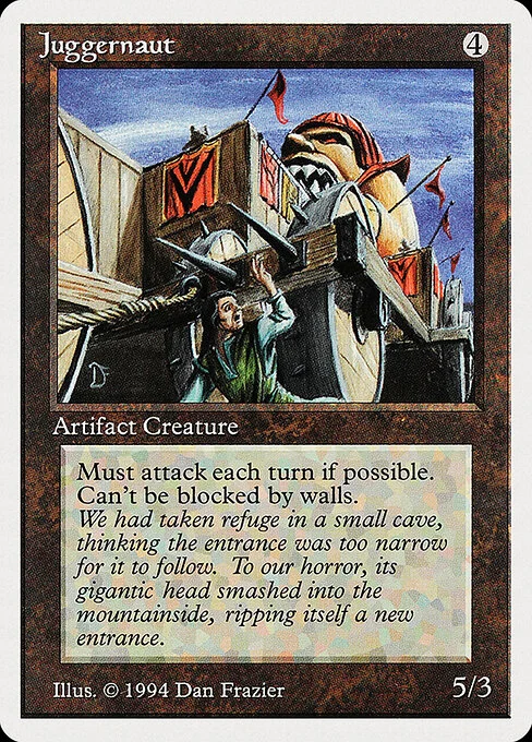 Juggernaut, carta Magic di tipo Artifact Creature — Juggernaut illustrata da Dan Frazier