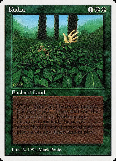 Kudzu, carta Magic di tipo Enchantment — Aura illustrata da Mark Poole