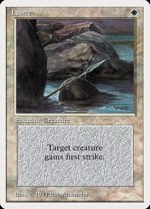 Lance, carta Magic di tipo Enchantment — Aura illustrata da Rob Alexander