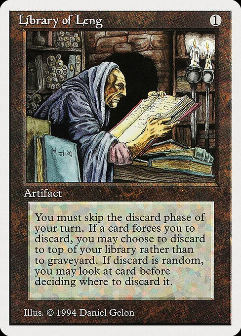 Library of Leng, carta Magic di tipo Artifact illustrata da Daniel Gelon