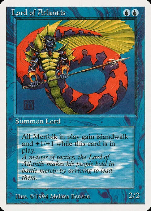 Lord of Atlantis, carta Magic di tipo Creature — Merfolk illustrata da Melissa A. Benson