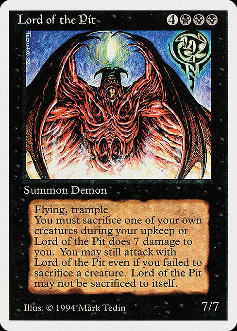 Lord of the Pit, carta Magic di tipo Creature — Demon illustrata da Mark Tedin