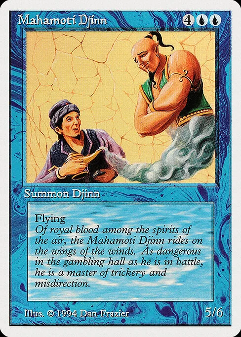Mahamoti Djinn, carta Magic di tipo Creature — Djinn illustrata da Dan Frazier