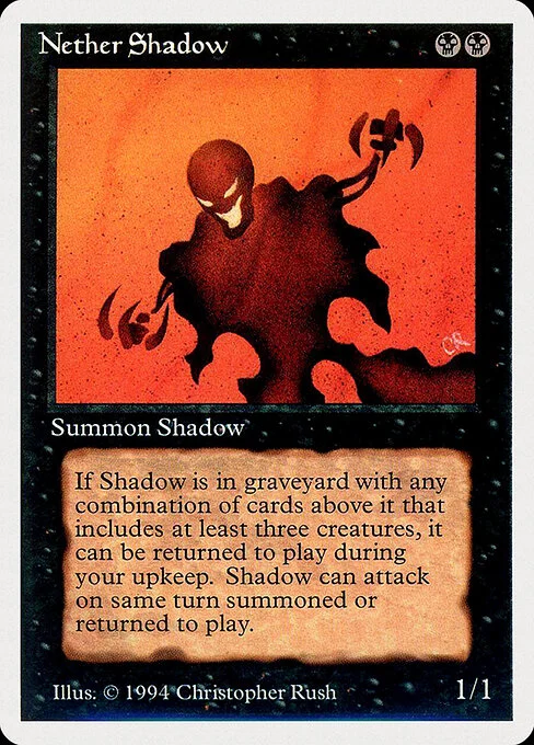 Nether Shadow, carta Magic di tipo Creature — Spirit illustrata da Christopher Rush
