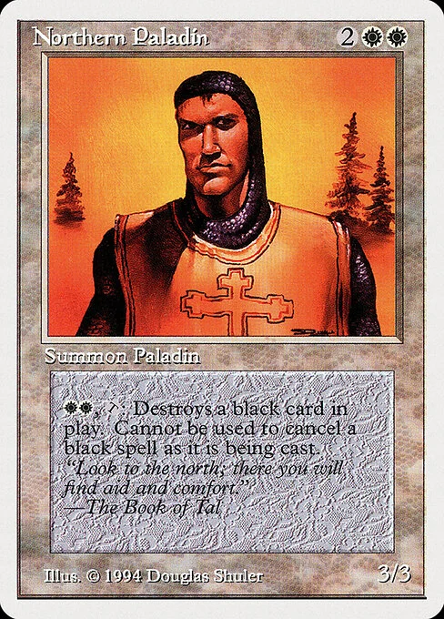 Northern Paladin, carta Magic di tipo Creature — Human Knight illustrata da Douglas Shuler