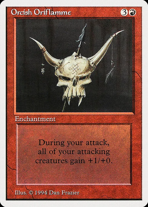 Orcish Oriflamme, carta Magic di tipo Enchantment illustrata da Dan Frazier
