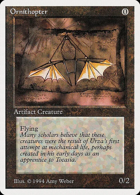 Ornithopter, carta Magic di tipo Artifact Creature — Thopter illustrata da Amy Weber
