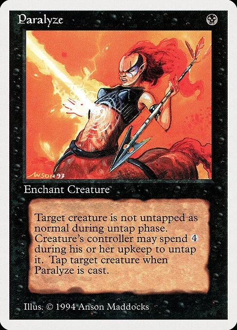 Paralyze, carta Magic di tipo Enchantment — Aura illustrata da Anson Maddocks