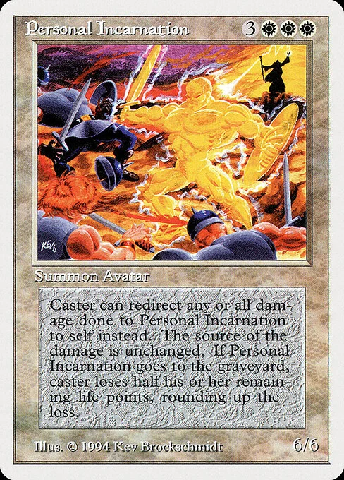 Personal Incarnation, carta Magic di tipo Creature — Avatar Incarnation illustrata da Kev Brockschmidt