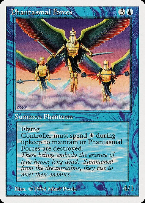 Phantasmal Forces, carta Magic di tipo Creature — Illusion illustrata da Mark Poole