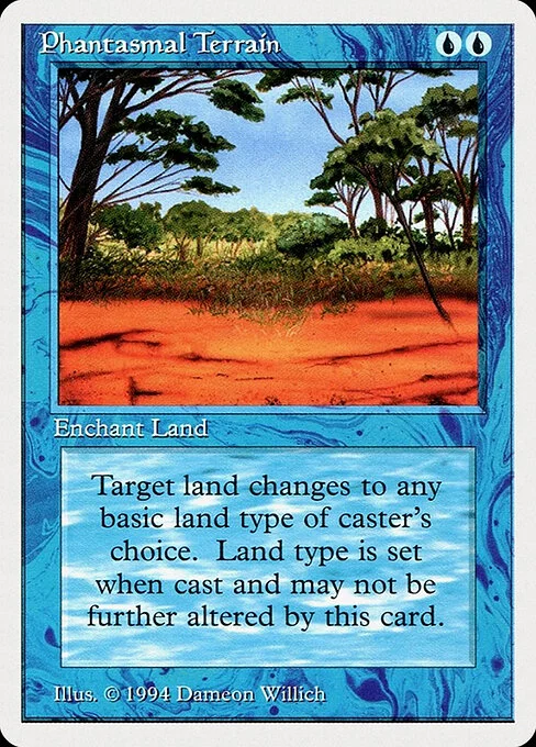 Phantasmal Terrain, carta Magic di tipo Enchantment — Aura illustrata da Dameon Willich