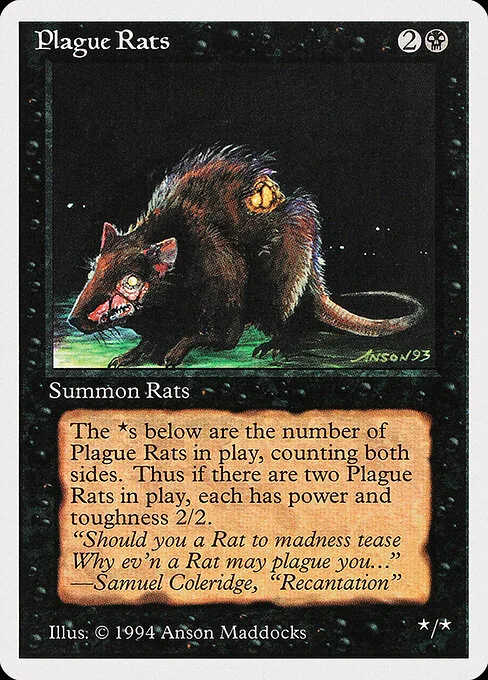 Plague Rats, carta Magic di tipo Creature — Rat illustrata da Anson Maddocks