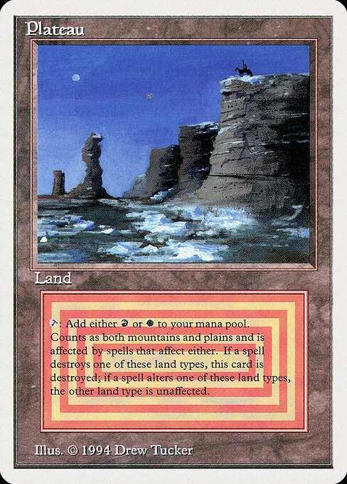 Plateau, carta Magic di tipo Land — Mountain Plains illustrata da Cornelius Brudi