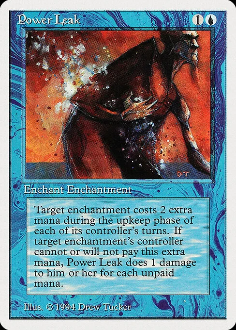 Power Leak, carta Magic di tipo Enchantment — Aura illustrata da Drew Tucker