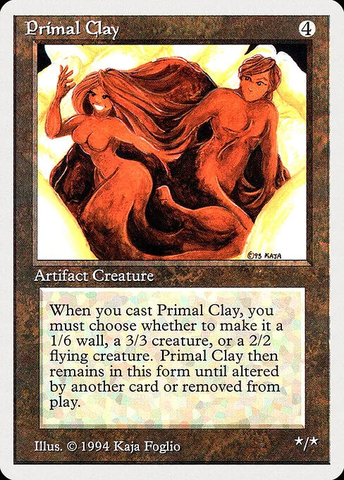 Primal Clay, carta Magic di tipo Artifact Creature — Shapeshifter illustrata da Kaja Foglio
