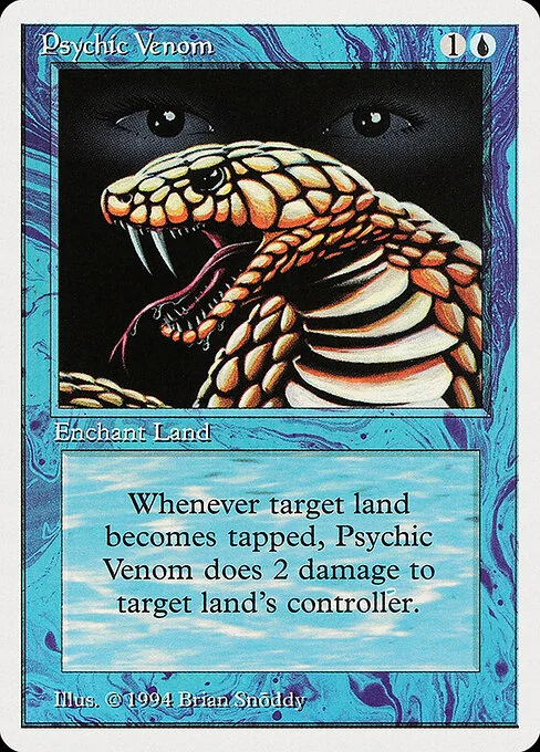 Psychic Venom, carta Magic di tipo Enchantment — Aura illustrata da Brian Snõddy