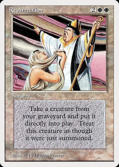 Resurrection, carta Magic di tipo Sorcery illustrata da Dan Frazier