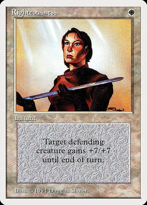 Righteousness, carta Magic di tipo Instant illustrata da Douglas Shuler