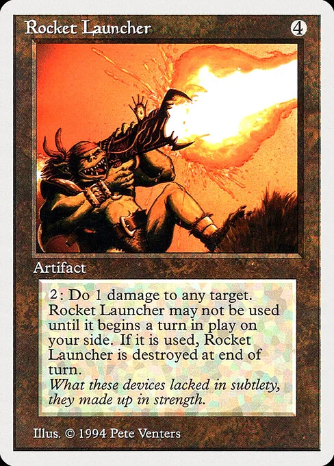 Rocket Launcher, carta Magic di tipo Artifact illustrata da Pete Venters