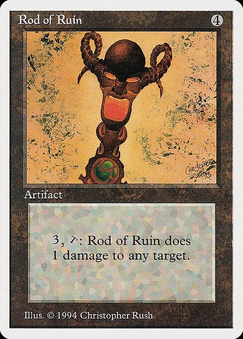 Rod of Ruin, carta Magic di tipo Artifact illustrata da Christopher Rush