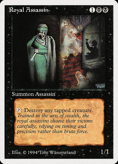 Royal Assassin, carta Magic di tipo Creature — Human Assassin illustrata da Tom Wänerstrand