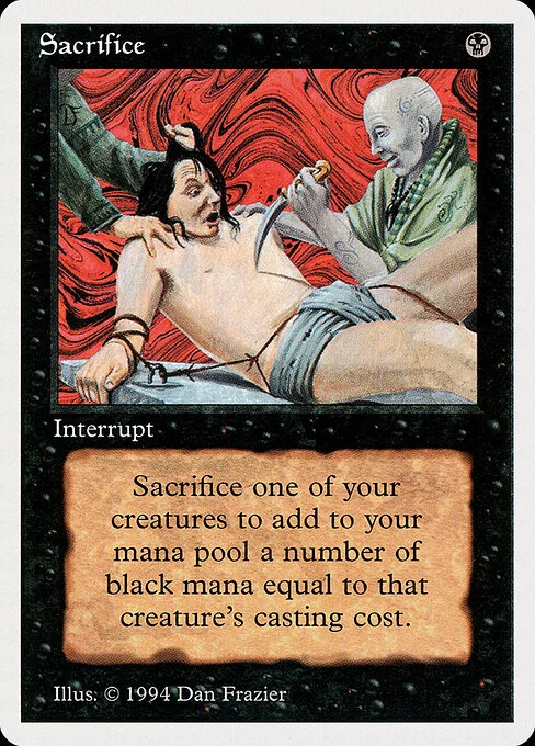 Sacrifice, carta Magic di tipo Instant illustrata da Dan Frazier