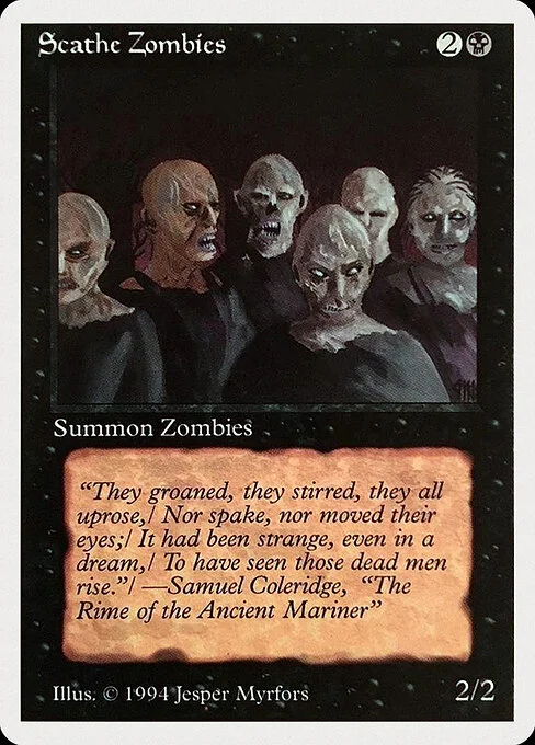 Scathe Zombies, carta Magic di tipo Creature — Zombie illustrata da Jesper Myrfors
