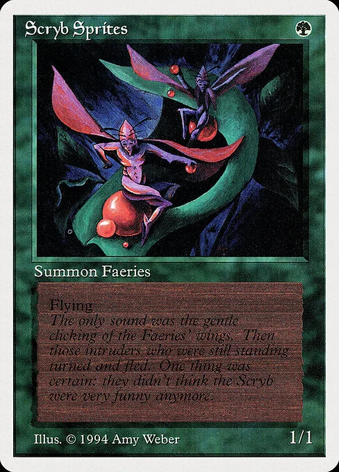 Scryb Sprites, carta Magic di tipo Creature — Faerie illustrata da Amy Weber