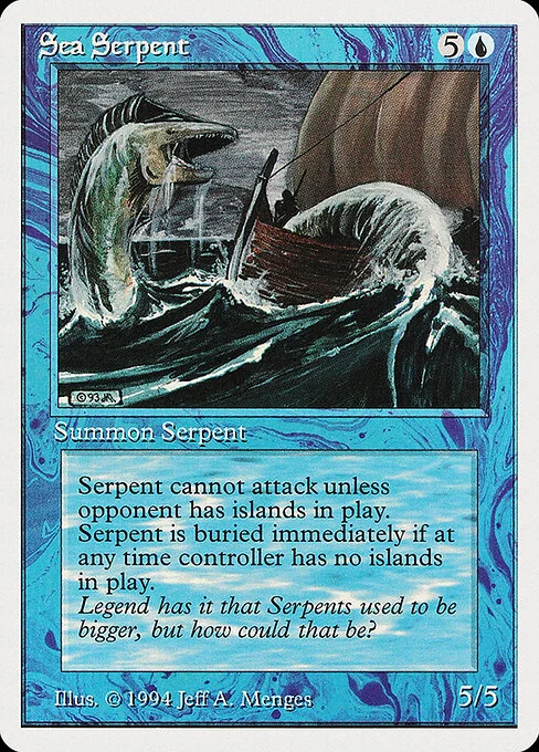 Sea Serpent, carta Magic di tipo Creature — Serpent illustrata da Jeff A. Menges
