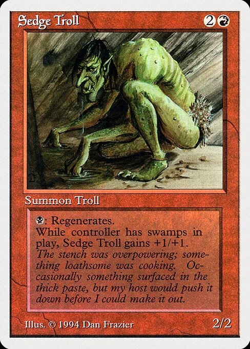 Sedge Troll, carta Magic di tipo Creature — Troll illustrata da Dan Frazier
