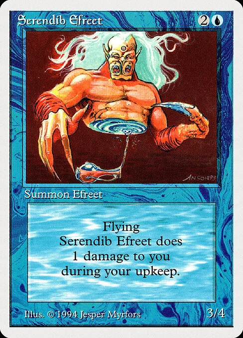Serendib Efreet, carta Magic di tipo Creature — Efreet illustrata da Anson Maddocks