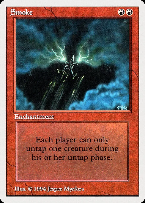 Smoke, carta Magic di tipo Enchantment illustrata da Jesper Myrfors