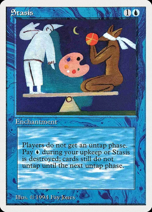 Stasis, carta Magic di tipo Enchantment illustrata da Fay Jones