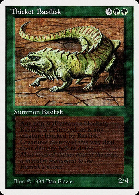 Thicket Basilisk, carta Magic di tipo Creature — Basilisk illustrata da Dan Frazier