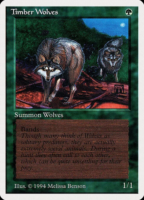 Timber Wolves, carta Magic di tipo Creature — Wolf illustrata da Melissa A. Benson