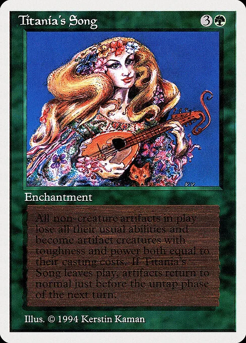 Titania's Song, carta Magic di tipo Enchantment illustrata da Kerstin Kaman