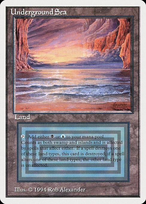 Underground Sea, carta Magic di tipo Land — Island Swamp illustrata da Rob Alexander