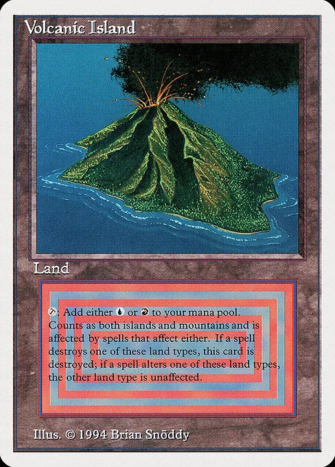 Volcanic Island, carta Magic di tipo Land — Island Mountain illustrata da Brian Snõddy