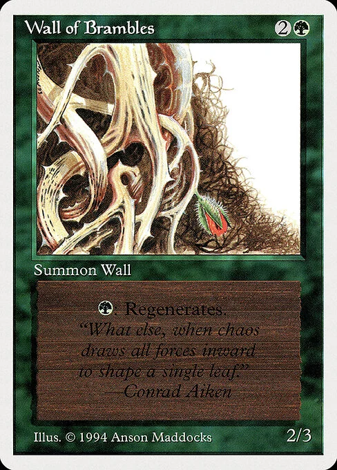 Wall of Brambles, carta Magic di tipo Creature — Plant Wall illustrata da Anson Maddocks