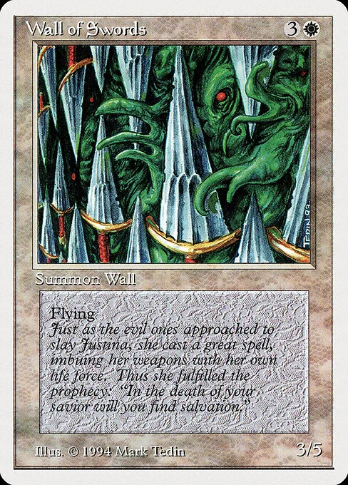 Wall of Swords, carta Magic di tipo Creature — Wall illustrata da Mark Tedin