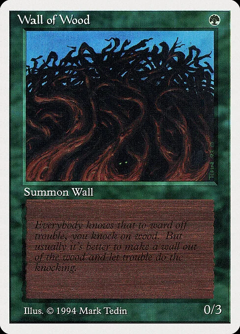 Wall of Wood, carta Magic di tipo Creature — Wall illustrata da Mark Tedin