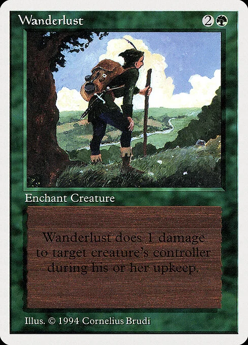 Wanderlust, carta Magic di tipo Enchantment — Aura illustrata da Cornelius Brudi