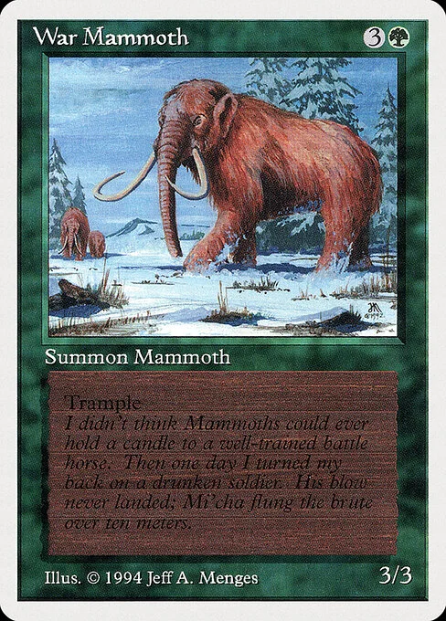War Mammoth, carta Magic di tipo Creature — Elephant illustrata da Jeff A. Menges