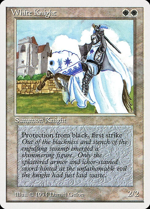 White Knight, carta Magic di tipo Creature — Human Knight illustrata da Daniel Gelon
