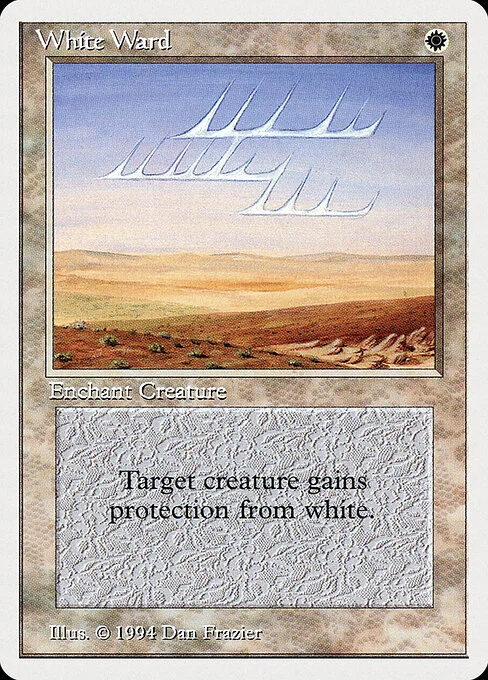 White Ward, carta Magic di tipo Enchantment — Aura illustrata da Dan Frazier