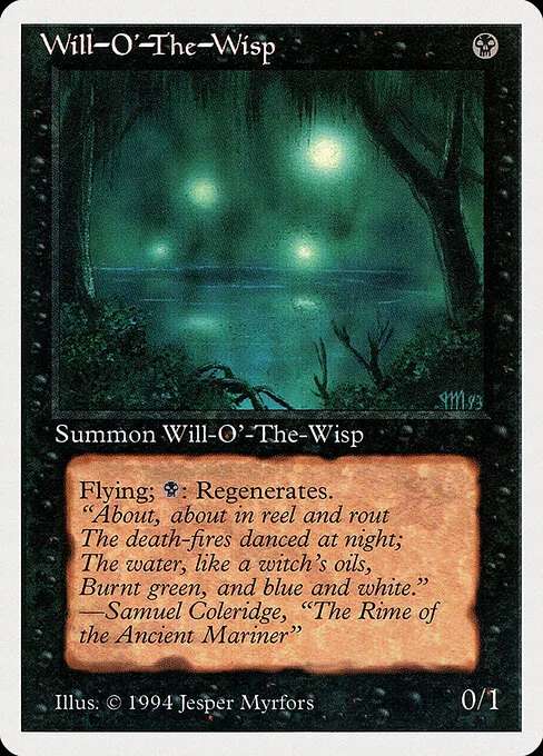 Will-o'-the-Wisp, carta Magic di tipo Creature — Spirit illustrata da Jesper Myrfors